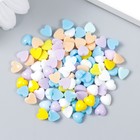 Декор для творчества пластик "Разноцветные сердечки" набор 100 шт 0,6х0,6 см - фото 10103826