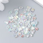 Декор для творчества пластик "Вытянутый кристаллик" набор 60 шт белый 0,8х0,6 см - фото 6748227