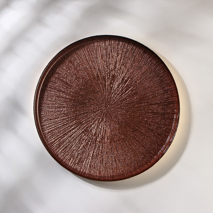 Блюдо с бортом Victoria Marrone, d=28 см, цвет бронзовый - Фото 1