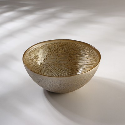 Салатник «Фейерверк», 650 мл, d=15 см, стекло, золотистый