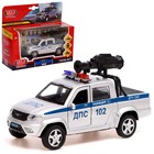 Машина металлическая «UAZ Pickup. Полиция с пушкой», 13 см, двери открываются, багаж, инерция - фото 10104370