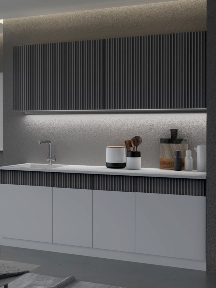 Кухонный гарнитур прямой «Престиж», с столешницей, 2000 мм, цвет белый глянец/графит софт МДФ - Фото 1