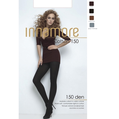 Колготки женские INNAMORE Cotton 150 цвет чёрный (nero), р-р 4