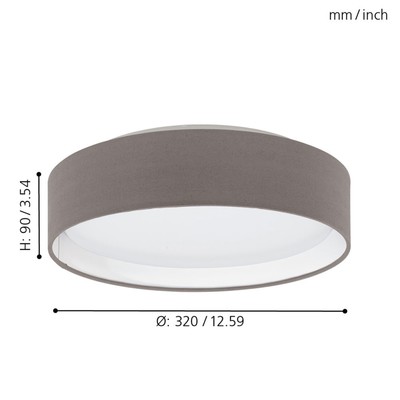 Светильник PASTERI, 1x12Вт LED, 3000K, 950лм, цвет никель