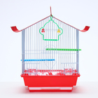 Клетка для птиц укомплектованная Bd-1/1d, 30 х 23 х 39 см, красная (фасовка 12 шт) - Фото 2