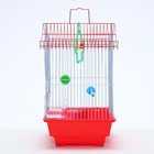Клетка для птиц укомплектованная Bd-1/1d, 30 х 23 х 39 см, красная (фасовка 12 шт) - Фото 3