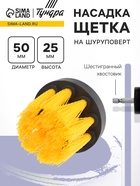 Насадка щетка на шуруповерт ТУНДРА, d=50 мм, высота 25 мм, шестигранный хвостовик - Фото 1