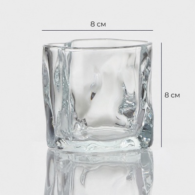 Стакан низкий Magistro Ice.Bar. Ice, 250 мл, 8×8 см, стекло, прозрачный
