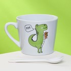 Кружка чайная с ложкой «Динозавр», 180 мл - Фото 2