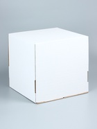 Коробка для торта, без окна, белая, 30×30×30 см - Фото 1