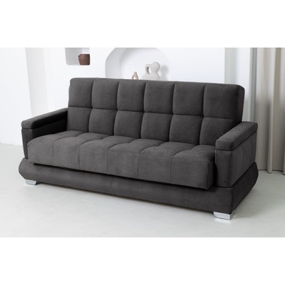 Диван прямой «Прайм 5», книжка, независимый пружинный блок, велюр, цвет selfie graphite