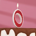 Свеча в торт на шпажке "Рубиновая коллекция", цифра 0, 5,2 см, рубиновая - фото 280874689