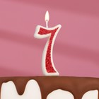 Свеча в торт на шпажке "Рубиновая коллекция", цифра 7, 5,2 см, рубиновая - фото 319154564