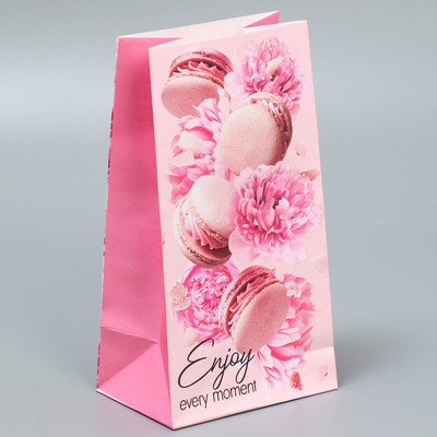 Пакет подарочный без ручек Enjoy every moment, 10×19.5×7 см