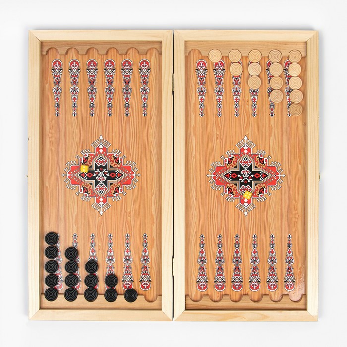 Нарды "Сокол", деревянная доска 50 х 50 см, с полем для игры в шашки - фото 1889936543