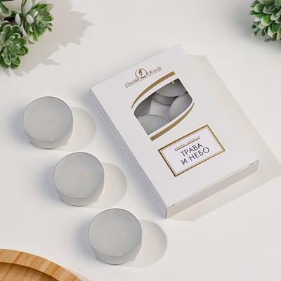 Набор свечей чайных ароматизированных "Трава и небо", 6 шт, 12 гр