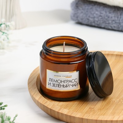 Ароматическая свеча в банке «Лемонграсс и зеленый чай», 6.2×6.2×6.5 см, 9 часов