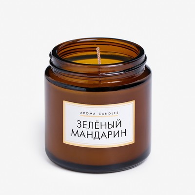 Ароматическая cвеча в банке «Зеленый мандарин», 6.2×6.2×6.5 см, 9 ч