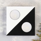 Подсвечник гипсовый "Пара", 11,2х11,2х2 см, под чайную свечу, черно-белый - фото 21903601