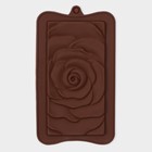 Форма для шоколада Доляна «Роза», силикон, 17.5×10.5×1 см, коричневая - Фото 2
