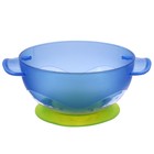 Набор для кормления: миска на присоске с крышкой, ложка, цвет голубой - фото 6749291