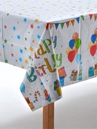 Скатерть одноразовая «С днём рождения», 137×183 см, белая - Фото 2