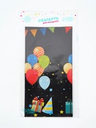 Скатерть одноразовая «С днём рождения», 137×183 см, чёрная - Фото 3