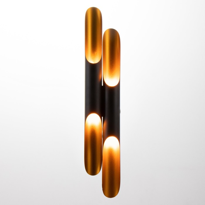 Бра "Бамбу" 4хЕ27 черный-золото 60х6х6см - Фото 1