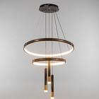 Люстра «Круги нео» 2+3 LED 140 Вт 3 режима черный 60×60×4-85 см - Фото 7