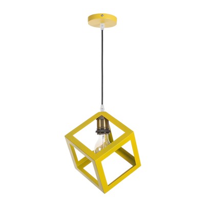 Светильник BayerLux Подвес «Квадрат» 1×40 Вт E27 желтый 16×16×18-116 см