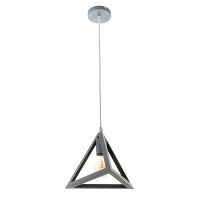 Светильник BayerLux Подвес "Треугольник" 1x40Вт E27 серый 16х16х18-116 см
