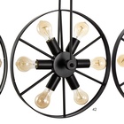 Светильник подвесной BayerLux «Колёса», люстра 18×40 Вт, E27, чёрный, 65×10×150 см - фото 28480154