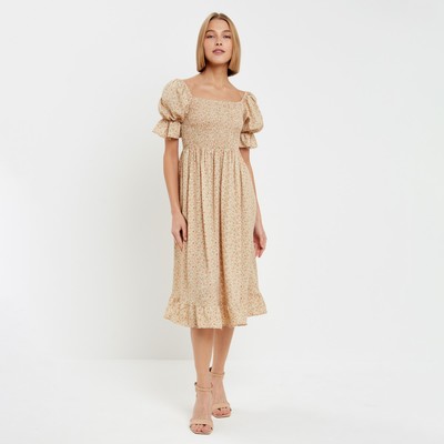 Платье женское MINAKU: Enjoy цвет бежевый, размер 48