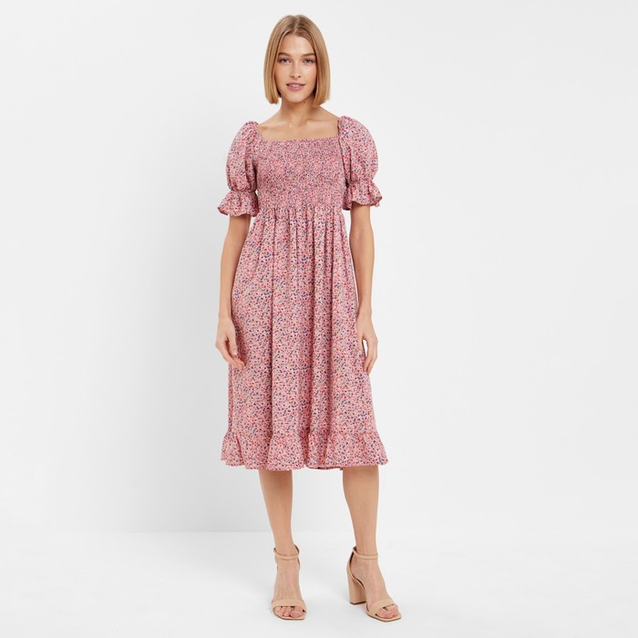 Платье миди женское MINAKU: Enjoy, цвет пудра, размер 44