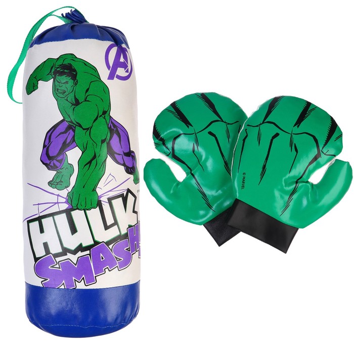 Игровой набор для бокса «Халк», груша 13×13×35 см, Мстители - Фото 1