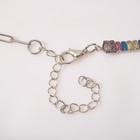 Колье «Драгоценность» прямоугольники с цепью, цветное в серебре, 30 см - фото 6749672