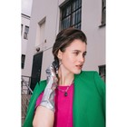 Колье "Цепь" летнее настроение, цвет бело-зелёный в серебре, 54см - фото 24425633