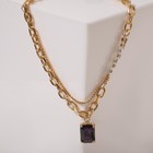 Колье «Цепь» летнее настроение, цвет бело-фиолетовый в золоте, 54 см (комплект 2 шт) - фото 24412216