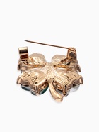 Брошь «Клевер» роскошный, тёмно-зелёная в золоте - Фото 3