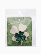 Брошь «Клевер» роскошный, тёмно-зелёная в золоте - фото 23547834