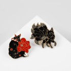 Набор значков (2 шт.) «Кицунэ» девятихвостый лис, цветной в золоте - Фото 3