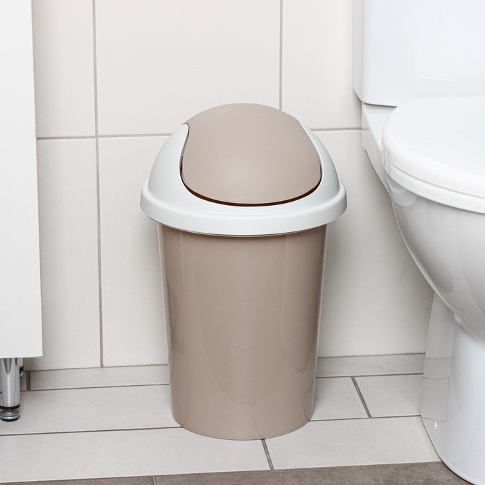 

Контейнер для мусора Rambai, 10 л, d=26,7 см, h=42 см, цвет бежевый