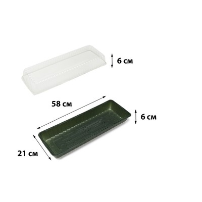 Мини-парник для рассады 390x160x70 мм (12 ячеек) зеленый