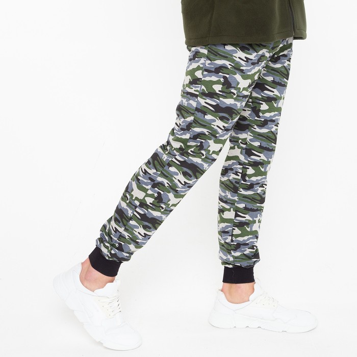 Брюки мужские, цвет серо-зелёный камуфляж, размер 48 58477