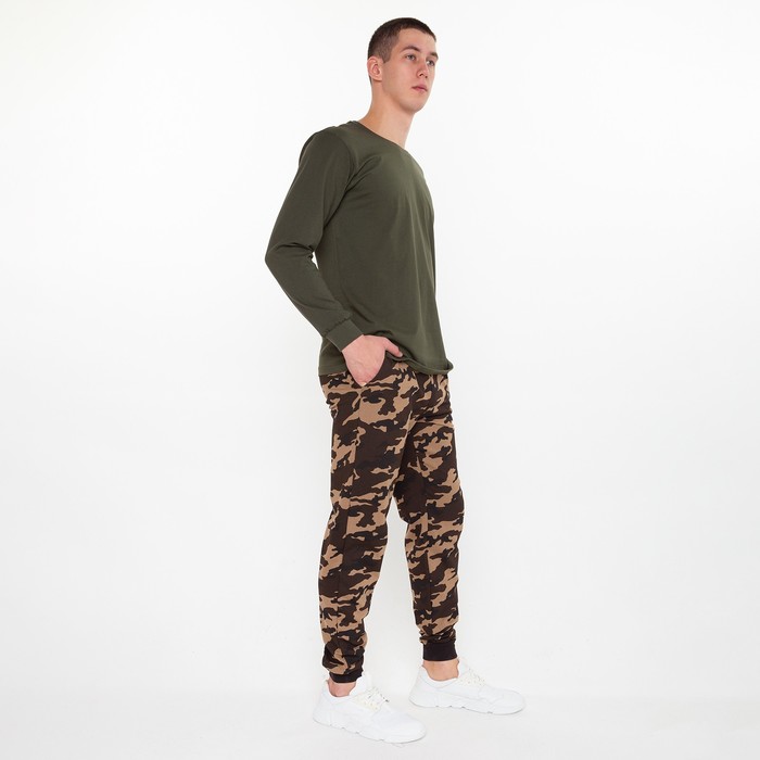 Брюки мужские, цвет тёмно-коричневый, камуфляж, размер 56 58486