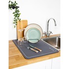 Коврик для посуды с абсорбирующим эффектом AMARO HOME, 40х60см, цвет мокрый асфальт - фото 296515447