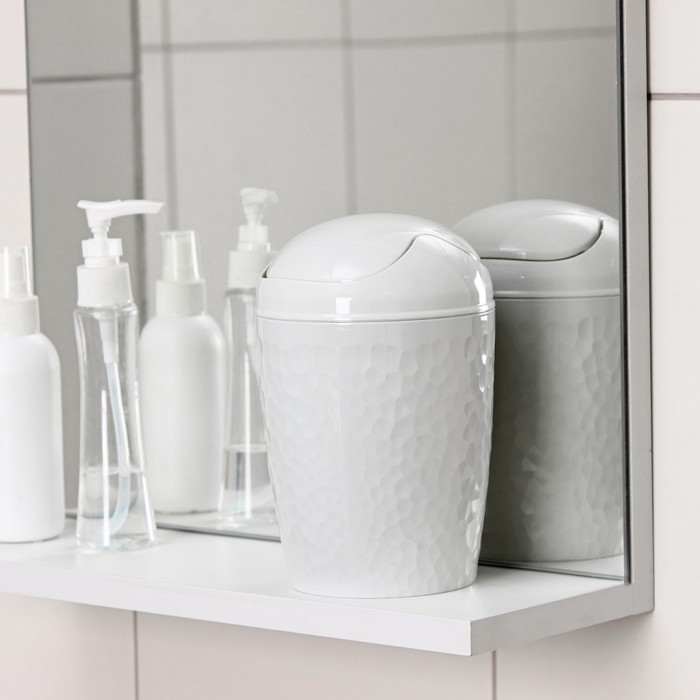 Контейнер для мусора настольный Tule, 1 л, d=11.2 см, h=17.5 см, светло-серый - Фото 1