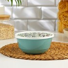 Миска с крышкой «Оливка», 1 л, 17×16,2×8 см, цвет зелёный - Фото 1