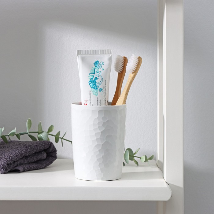 Стакан для зубных щёток Tule, 350 мл, d=7.7 см, h=10.4 см, светло-серый - Фото 1