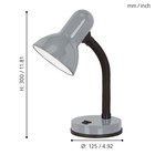 Настольная лампа BASIC 1, 1x60Вт E27, цвет серебро, черный - Фото 2
